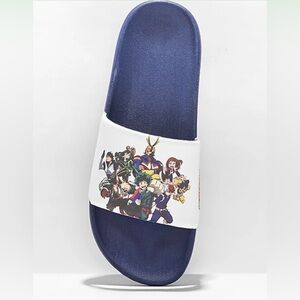 Primitive Men's x My Hero Academia Blue Slides Sandals Shoes size 7M/8.5 W
